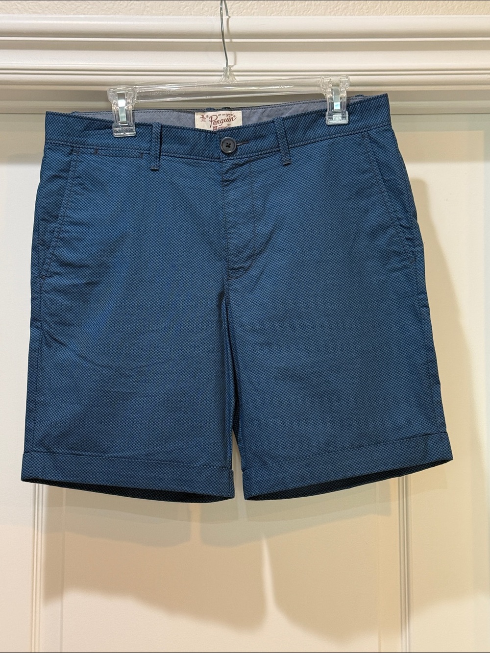 Original Penguin Blue Cuffed Shorts